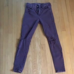 Purple Ripped American Eagle Jeans